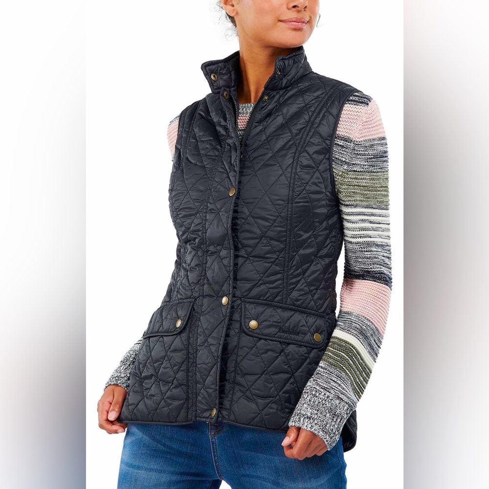 Women's Barbour Otterburn Quilted Black Vest. Like New. Size 14. Like New!